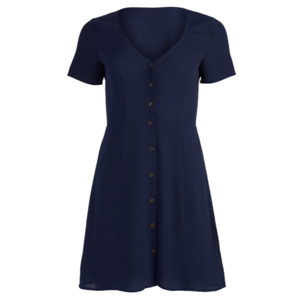 🆕 Fit & Flare Dress w/ Buttons Down the Front (w/ Tags) - Navy